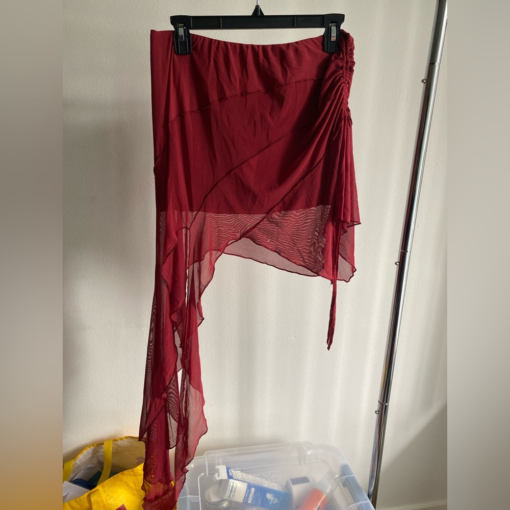 Urban Outfitters Burgundy Asymmetrical Skirt